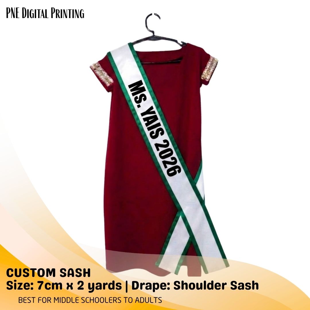 2-yard Custom Wrap Around Sash Shoulder Sash Stole for Pageants and Event Awarding