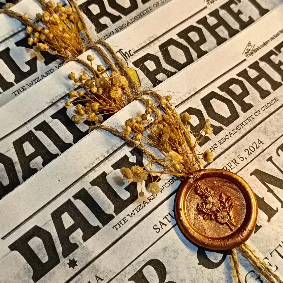 Newspaper Themed Wedding and Birthday Invitation (Harry Potter Daily Prophet available) Sold by bulk
