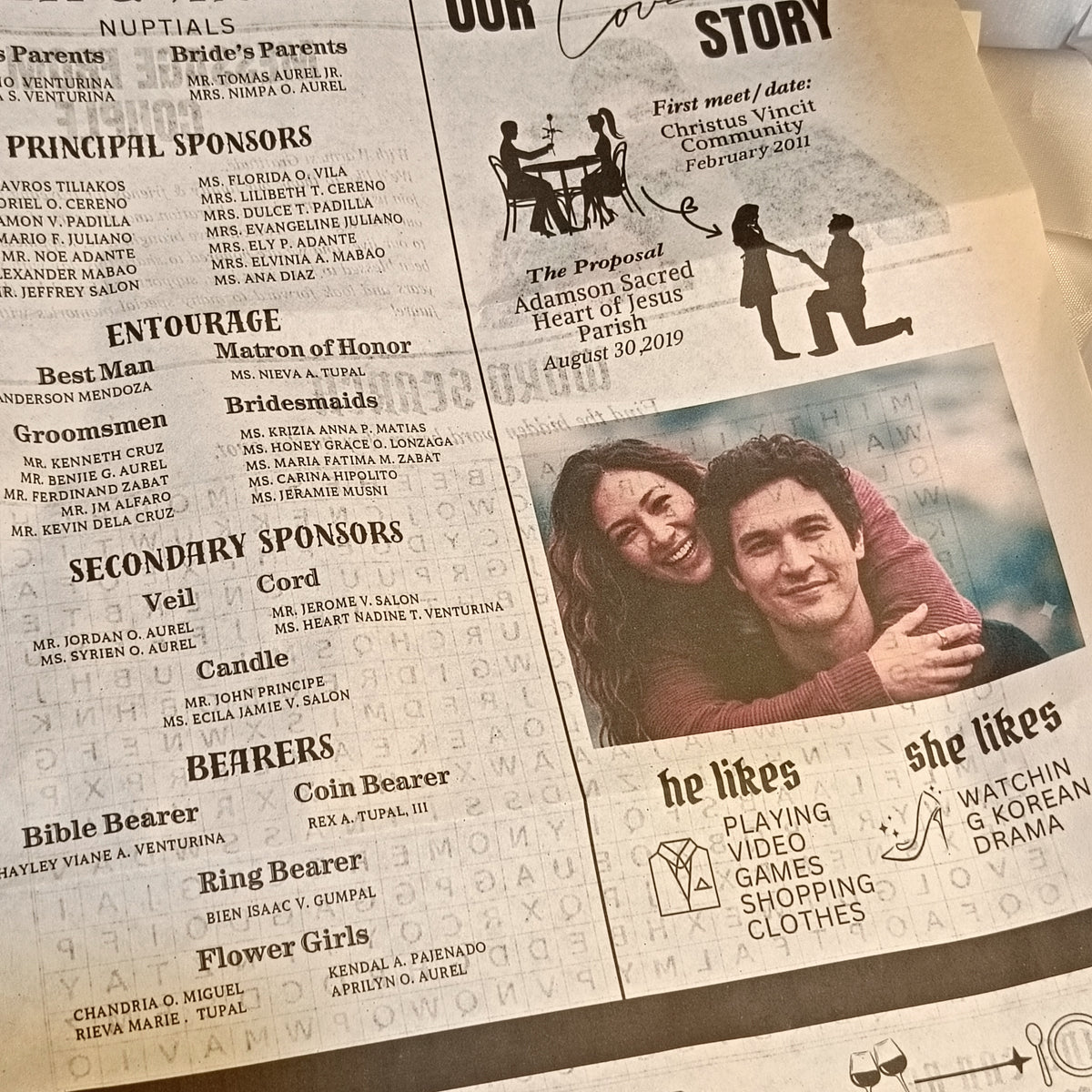 Newspaper Themed Wedding and Birthday Invitation (Harry Potter Daily Prophet available) Sold by bulk